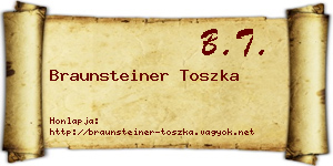 Braunsteiner Toszka névjegykártya